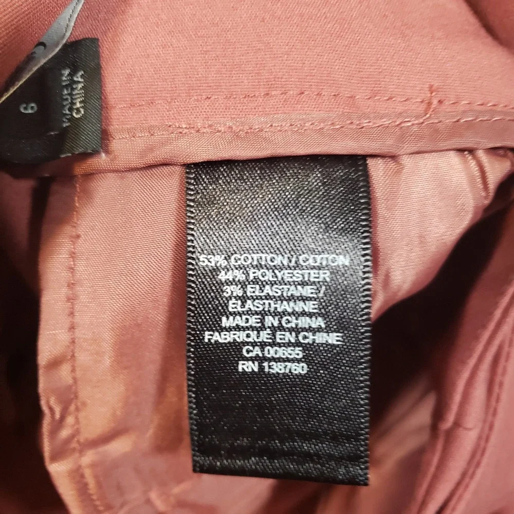 RW&CO Trousers Womens 6 Pink Belted High Rise Tapered Ankle Pants